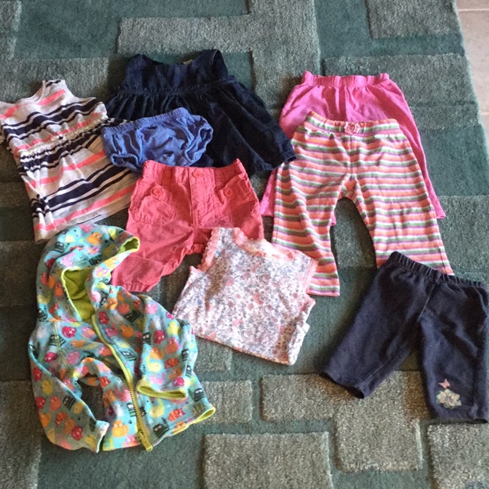 9pc baby girl 12-18M, pants/dresses jacket